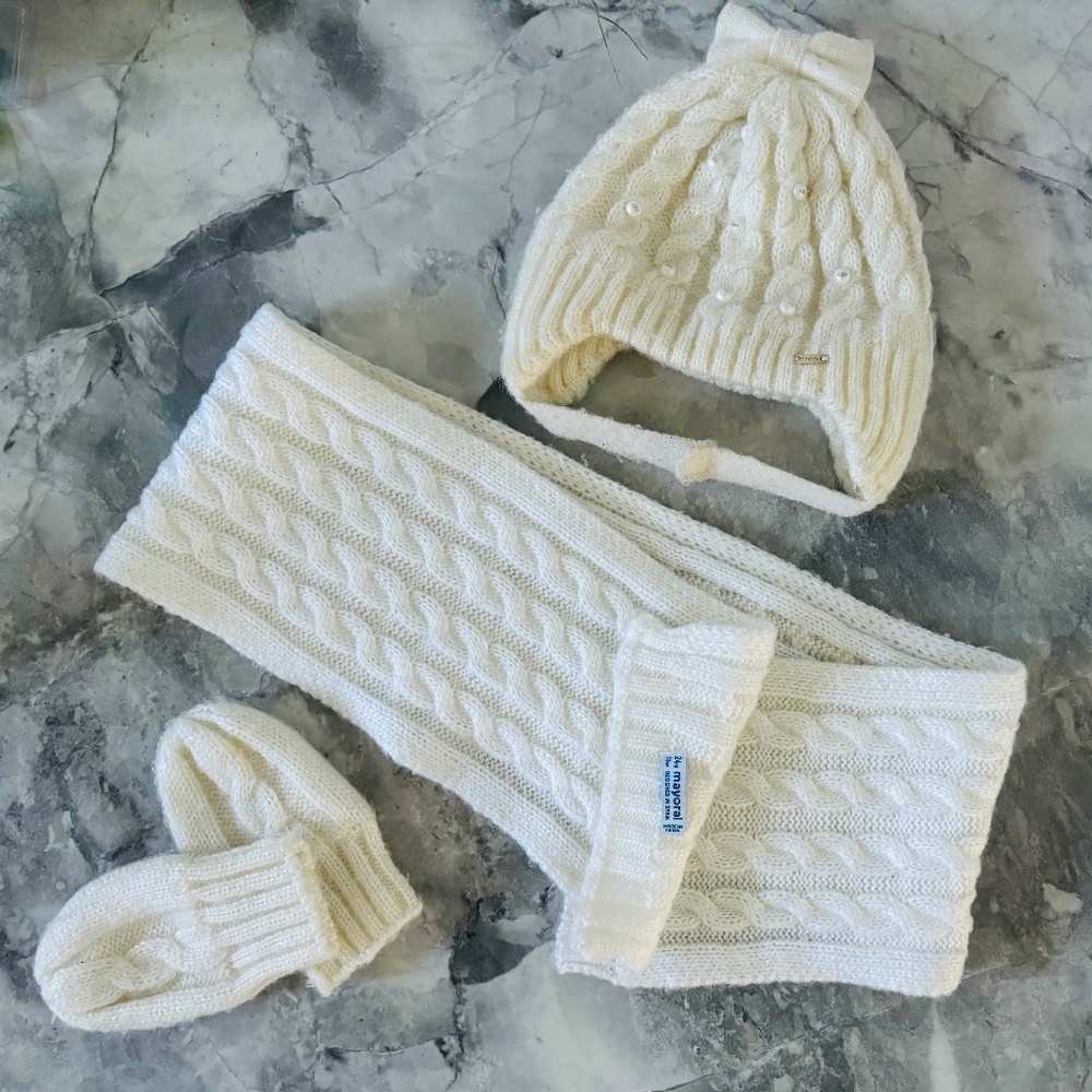 MAYORAL 3 piece scarf, hat and mittens set